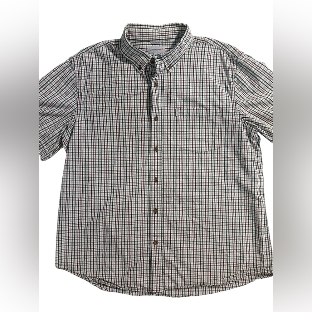 Carhartt Men's Plaid Button Down Relaxed Fit Shirt